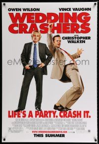 1k821 WEDDING CRASHERS advance DS 1sh '05 great image of hard partying Owen Wilson & Vince Vaughn!