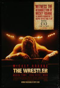 1k838 WRESTLER advance DS 1sh '08 Darren Aronofsky, cool image of Mickey Rourke on the ropes!