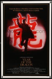 1k847 YEAR OF THE DRAGON 1sh '85 Mickey Rourke, Michael Cimino Asian crime thriller!