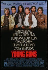 1k848 YOUNG GUNS int'l 1sh '88 Emilio Estevez, Charlie Sheen, Sutherland, Lou Diamond Phillips