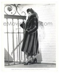 1m132 BARBARA STANWYCK 8.25x10 still '39 in full-length beaver coat & hat from Remember the Night!