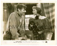 1m189 CALL OF THE WILD 8x10.25 still R43 c/u of Loretta Young smiling at Clark Gable, Jack London!