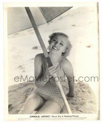 1m195 CAROLE LANDIS 8.25x10 still '30s sexy c/u in swimsuit on beach when she started at Warner Bros