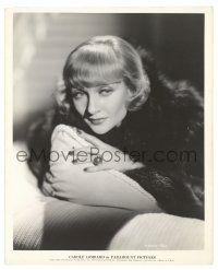 1m197 CAROLE LOMBARD deluxe 8x10 still '34 beautiful close portrait in fur coat with cool haircut!