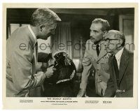 1m254 DEADLY MANTIS 8x10.25 still '57 William Hopper examines clue with magnifying glass!