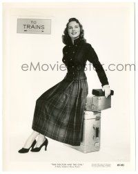 1m278 DOCTOR & THE GIRL 8x10.25 still '49 Janet Leigh full-length on luggage at train station!