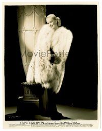 1m335 FAYE EMERSON 8x10 key book still '40s beautiful full-length portrait wrapped in fur!