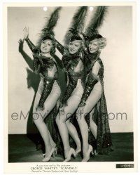 1m379 GEORGE WHITE'S SCANDALS 8x10 key book still '34 sexy showgirls w/incredible feathered outfits