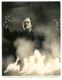 1m384 GHOST OF FRANKENSTEIN 7.5x9.5 still '42 incredible c/u of Chaney as the monster scared of fire