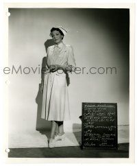 1m431 HALF ANGEL 8x10 key book still '51 wardrobe test shot of Loretta Young in nurse uniform!