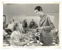 1m432 HANDS ACROSS THE TABLE 8x10 still '35 Fred MacMurray gives cash to manicurist Carole Lombard!