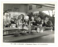 1m476 IF I HAD A MILLION 8x10.25 still '32 Gary Cooper, Oakie & Karns try to order some lunch!