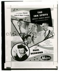 1m482 INK SPOTS 8.25x10 publicity still '40s performing with Paul Desmond at the Mapes in Reno!