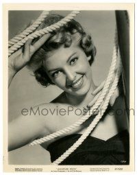 1m498 JAILHOUSE ROCK 8x10.25 still '57 best close up of sexy Anne Neyland smiling behind ropes!