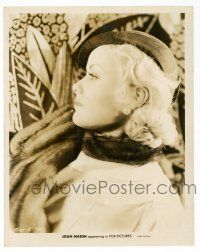 1m527 JOAN MARSH 8x10.25 still '32 sexy profile portrait with fur & pearls in Bachelor's Affairs!