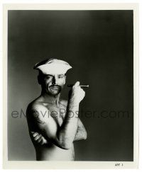1m564 LAST DETAIL 8.25x10 still '73 great image of barechested Jack Nicholson w/ cigar & Navy cap!