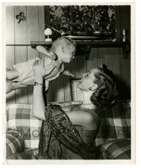 1m567 LAUREN BACALL 8.25x10 still '49 beautiful mother playing with baby Stephen Humphrey Bogart!