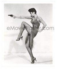 1m639 MEET ME IN LAS VEGAS deluxe 8.25x10 still '56 best portrait of sexy Cyd Charisse posing w/gun!