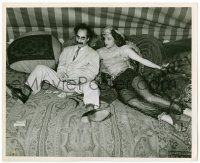 1m677 NIGHT IN CASABLANCA 8.25x10 still '46 Groucho Marx on bed w/uncredited harem girl Ruth Roman!
