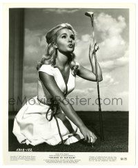 1m836 SOLDIER IN THE RAIN 8.25x10 still '64 sexy Tuesday Weld holding golf club & pursing her lips!