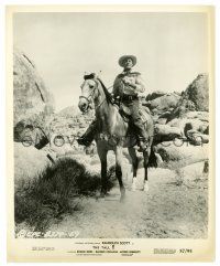 1m887 TALL T 8.25x10 still '57 Budd Boetticher directed, cowboy Randolph Scott on horseback!