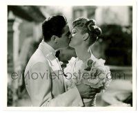 1m936 TWO SMART PEOPLE deluxe 8.25x10 still '46 romantic c/u of Lucille Ball kissing John Hodiak!