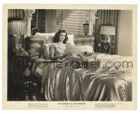1m991 WOMAN IN THE WINDOW 8x10.25 still '44 Joan Bennett reading newspaper w/breakfast in bed!