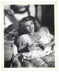 1m997 YOU WERE NEVER LOVELIER 8.25x10 still '42 close up of beautiful Rita Hayworth laying in bed!