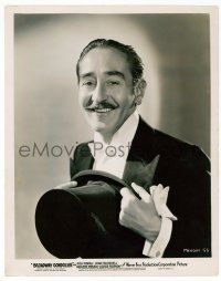 1m179 BROADWAY GONDOLIER 8x10.25 still '35 smiling portrait of Adolphe Menjou with top hat & tux!