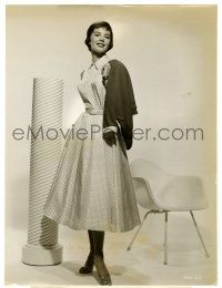 1m669 NATALIE WOOD 7.5x9.75 still '56 modeling cute polka dot dress from The Girl He Left Behind!