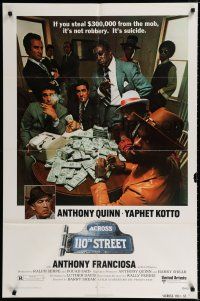 1p011 ACROSS 110th STREET 1sh '72 Anthony Quinn, Yaphet Kotto has a HUGE pile of money!