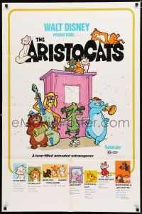 1p039 ARISTOCATS 1sh R80 Walt Disney feline jazz musical cartoon, great colorful image!