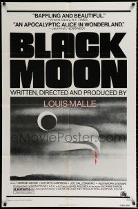 1p085 BLACK MOON 1sh '75 Louis Malle, Therese Giehse, cool surreal artwork!