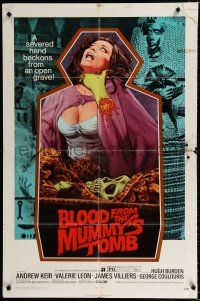 1p090 BLOOD FROM THE MUMMY'S TOMB 1sh '72 AIP, art of sexy women & severed hand!