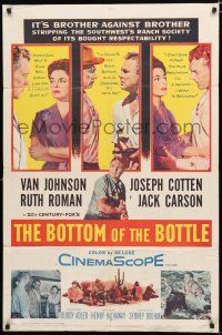 1p107 BOTTOM OF THE BOTTLE 1sh '56 alcoholic Van Johnson, Joseph Cotten, Ruth Roman, Jack Carson