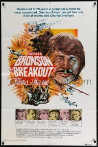 1p110 BREAKOUT 1sh '75 28 years in prison for a crime he didn't commit, only Bronson can save him