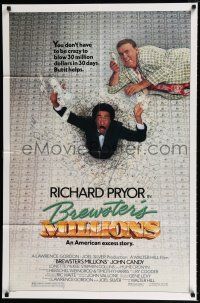 1p112 BREWSTER'S MILLIONS 1sh '85 Richard Pryor & John Candy need to spend LOTS of money!
