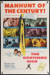1p117 BROTHERS RICO 1sh '57 the terrifying story of 3 manhunted brothers & their women!