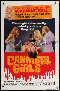 1p136 CANNIBAL GIRLS 1sh '73 Ivan Reitman Canadian horror comedy, they do exactly what you think!