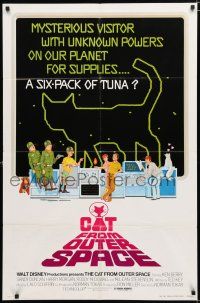 1p144 CAT FROM OUTER SPACE 1sh '78 Walt Disney sci-fi, wacky art of alien feline & cast!