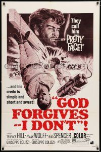 1p338 GOD FORGIVES I DON'T 1sh '69 cool art of gunslinger Terence Hill with dynamite!