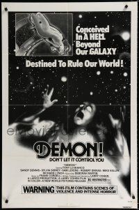 1p339 GOD TOLD ME TO 1sh '76 Larry Cohen satanic sci-fi, Demon, don't let it control you!