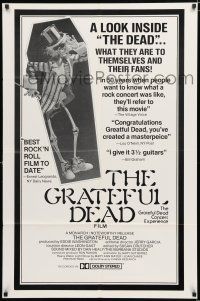 1p351 GRATEFUL DEAD MOVIE 1sh '77 Jerry Garcia, cool image of skeleton!