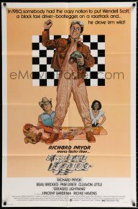 1p353 GREASED LIGHTNING 1sh '77 great art of race car driver Richard Pryor by Noble!