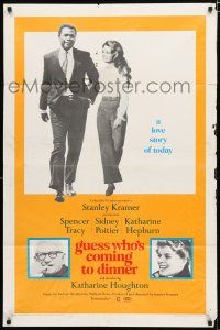 1p363 GUESS WHO'S COMING TO DINNER 1sh '67 Sidney Poitier, Spencer Tracy, Katharine Hepburn!