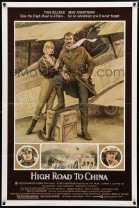 1p391 HIGH ROAD TO CHINA 1sh '83 Morgan Kane art of aviator Tom Selleck & Bess Armstrong!