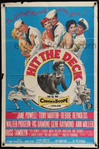 1p398 HIT THE DECK 1sh '55 Debbie Reynolds, Jane Powell, Tony Martin, Walter Pidgeon, Ann Miller