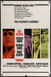 1p405 HOMBRE 1sh '66 Paul Newman, directed by Martin Ritt, it means man!