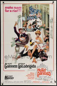 1p422 HOTEL PARADISO 1sh '66 wacky Frank Frazetta art of Alec Guinness & sexy Gina Lollobrigida!