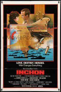 1p446 INCHON 1sh '82 Laurence Olivier, Jacqueline Bisset, Dan Long military art!
